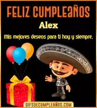 GIF Feliz cumpleaños con mariachi Alex